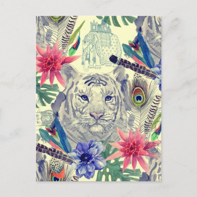 Carte Postale Tigre de Vintage Indian (Devant)