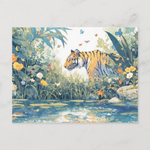 Carte Postale Tigre Fantaisiste par Watercolor River