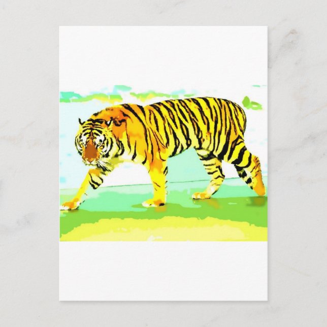 Carte Postale Tigre jaune (Devant)
