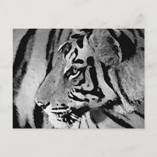 Carte Postale Tigre noir et blanc