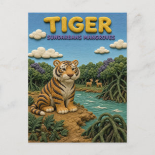 Carte Postale Tigre Sundarbans Mangroves Moderne KlayKoo