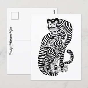 Carte Postale tigre talismanique vintage