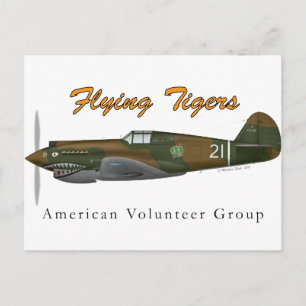 Carte Postale Tigres volants P-40B