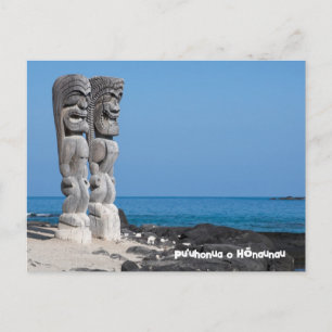 Carte Postale Tiki Greetings, Lieu de Refuge, Big Island Hawaii