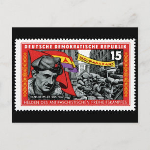 Carte Postale Timbre DDR commémorant Hans Beimler