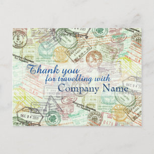 Carte Postale Timbre de passeport Voyage PostCard-Merci