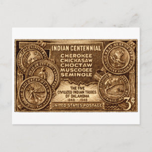 Carte Postale Timbre du centenaire indien de l'Oklahoma 1948