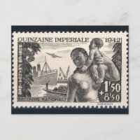 Carte postale Timbre gravé vintage