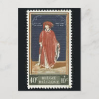 Carte postale Timbre gravé vintage