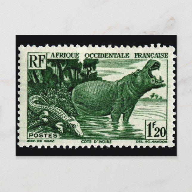 Carte postale Timbre gravé vintage (Devant)