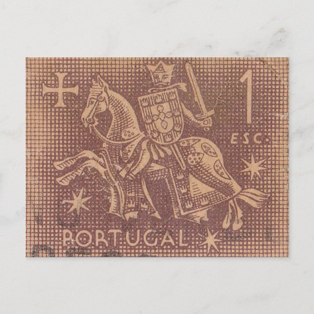 Carte Postale Timbre postal portugais (Devant)