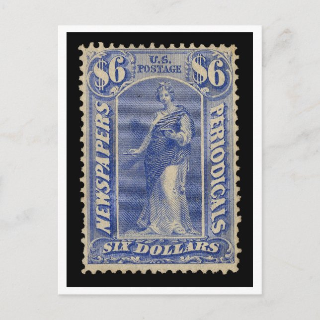 Carte Postale Timbre-poste américain de 6 $ pour les périodiques (Devant)