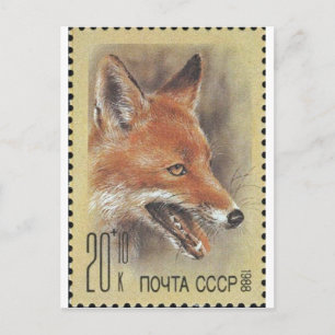 Carte Postale Timbre URSS ~ Fox