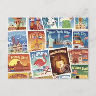 Carte Postale Timbres De Postage Aux États-Unis