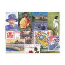 Timbres Mondiaux de Voyage (Collage)