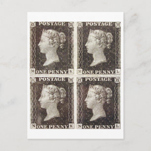 Carte Postale - Timbres Postage Noir Penny