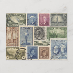 Carte Postale timbres vintages -