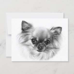 Carte Postale Tiny King - Peint à la main Chihuahua Portrait