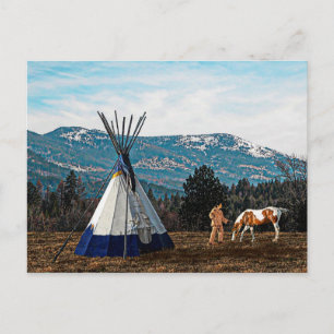 Carte Postale Tipi - Camp d'hiver
