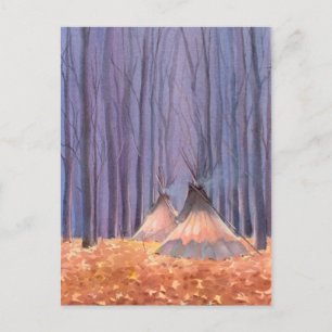Carte Postale TIPIS FEUILLE FALLEN par SHARON SHARPE