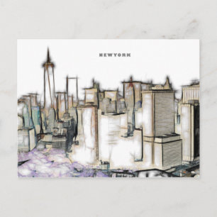 Carte Postale Tirage de Newyork City en noir et blanc