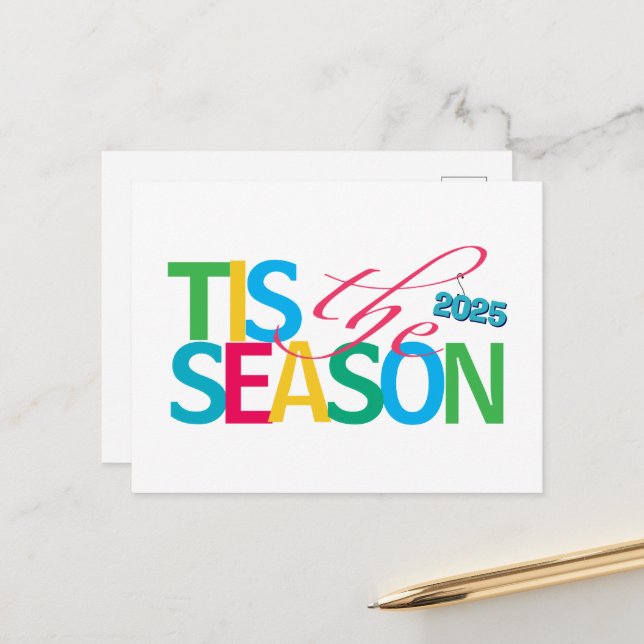 Carte Postale Tis the Season Holiday Postcard (Devant/Arrière en situation)