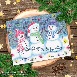 Carte Postale Tis The Season To Be Jolly Funny Snowmen