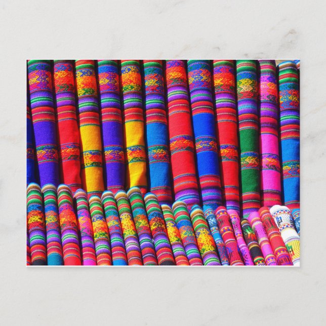 Carte Postale Tissu tissé coloré (Devant)