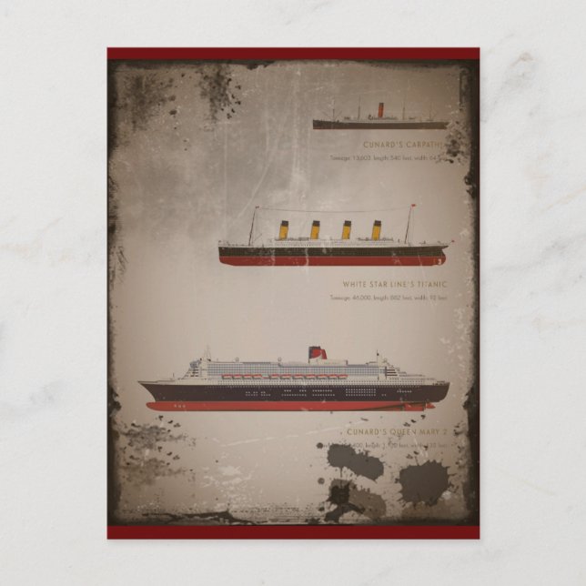 Carte Postale Titanic Carpathia et Mary (Devant)