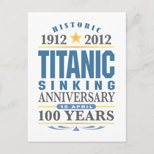 Carte Postale Titanic Sinking 100 ans Anniversaire