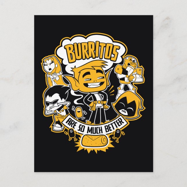 Carte Postale Titans Ados, allez ! | Beast Boy "Burritos Are Bet (Devant)