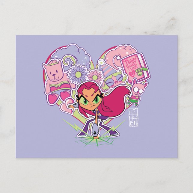 Carte Postale Titans Ados, allez ! | Graphique de pointes cardia (Devant)