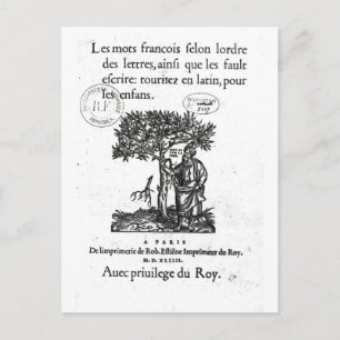 Carte Postale Titre du premier dictionnaire français-latin