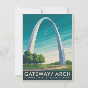 Carte Postale Titre : Gateway Arch St. Louis Poste Vintage voyag