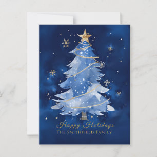 Carte Postale Titre : Joyeuses fêtes Elégant Noël d'or de la Mar