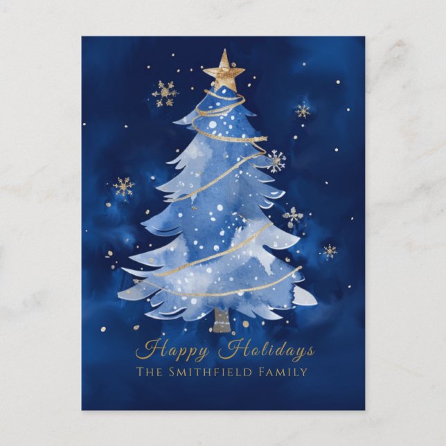 Carte Postale Titre : Joyeuses fêtes Elégant Noël d'or de la Mar (Devant)