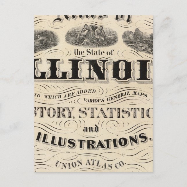 Carte Postale Titre Page Atlas de l'Etat de l'Illinois (Devant)