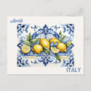 Carte Postale Titres bleus et citrons d'Amalfi Italie