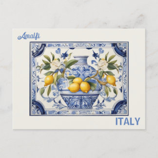 Carte Postale Titres bleus et citrons d'Amalfi Italie