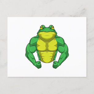 Carte Postale Toad en Bodybuilder avec de grands Muscles