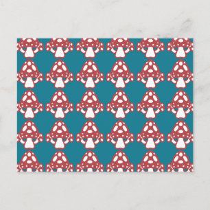 Carte Postale Toadstool Champhrooms - Points blancs Spots Bleu R