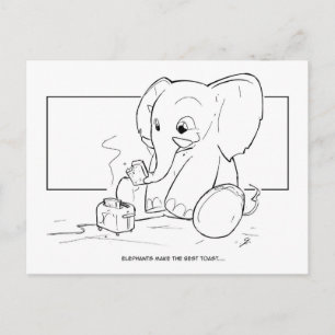 Carte Postale Toast éléphant
