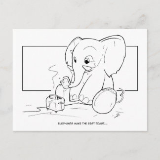 Carte Postale Toast éléphant