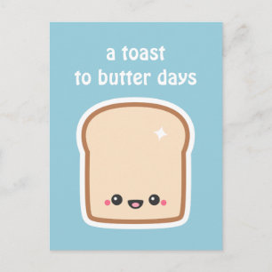 Carte Postale Toast mignon au visage joyeux