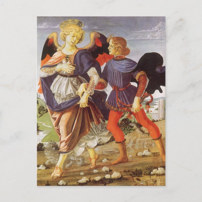 Carte Postale Tobias et l'Ange par Andrea del Verrocchio (Devant)