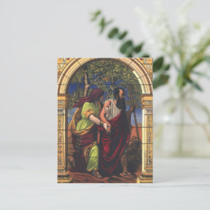 Carte Postale Tobit aveugle et femme Anna, Religion vintage
