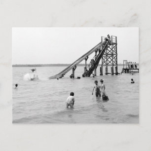 Carte Postale Toboggan aquatique, île Bois Blanc, MI 1903