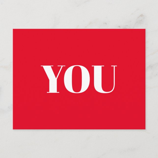 Carte Postale Toi, Amour, Heureuse Sainte-Valentin, Rouge blanc (Devant)