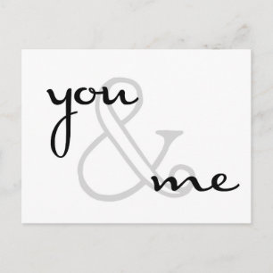 Carte Postale toi et moi design moderne noir blanc amour