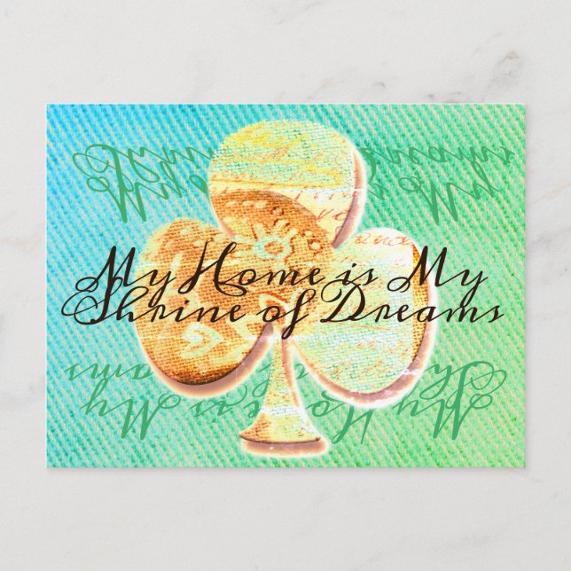 Carte Postale Toile jaune et vert avec votre texte (Devant)